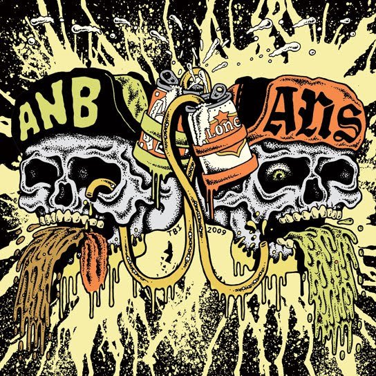 ANS Agoraphobic Nosebleed A Tribute to Gang Green Split Cover ANS Agoraphobic Nosebleed A Tribute to Gang Green Split Cover