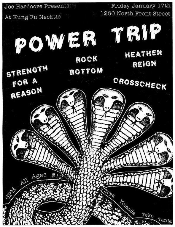 power trip & strength for a reason show flyer