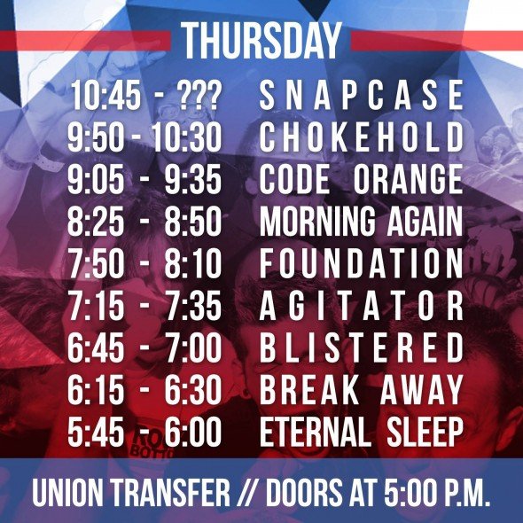 TIH X - Thursday Set Times